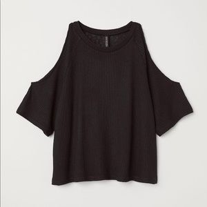 H&M Open Shoulder Army Green Top